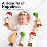 Baby Hand-Hold Comfort Plush – Mushroom, Banana & Leafy Green – image 4