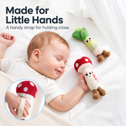 Baby Hand-Hold Comfort Plush – Mushroom, Banana & Leafy Green