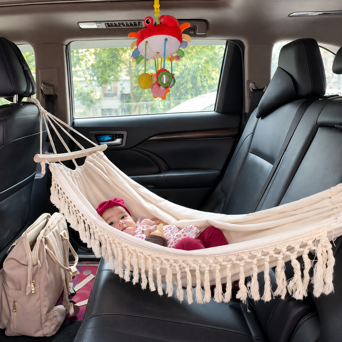 Boho Fringe Kids Hammock – Indoor & Backyard – image 3