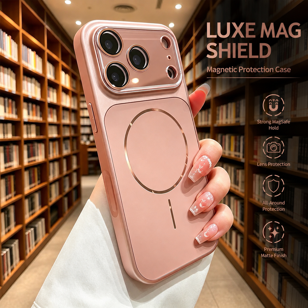 Luxe Mag Shield Phone case for Iphone 17 pro max, 16, 15 ,