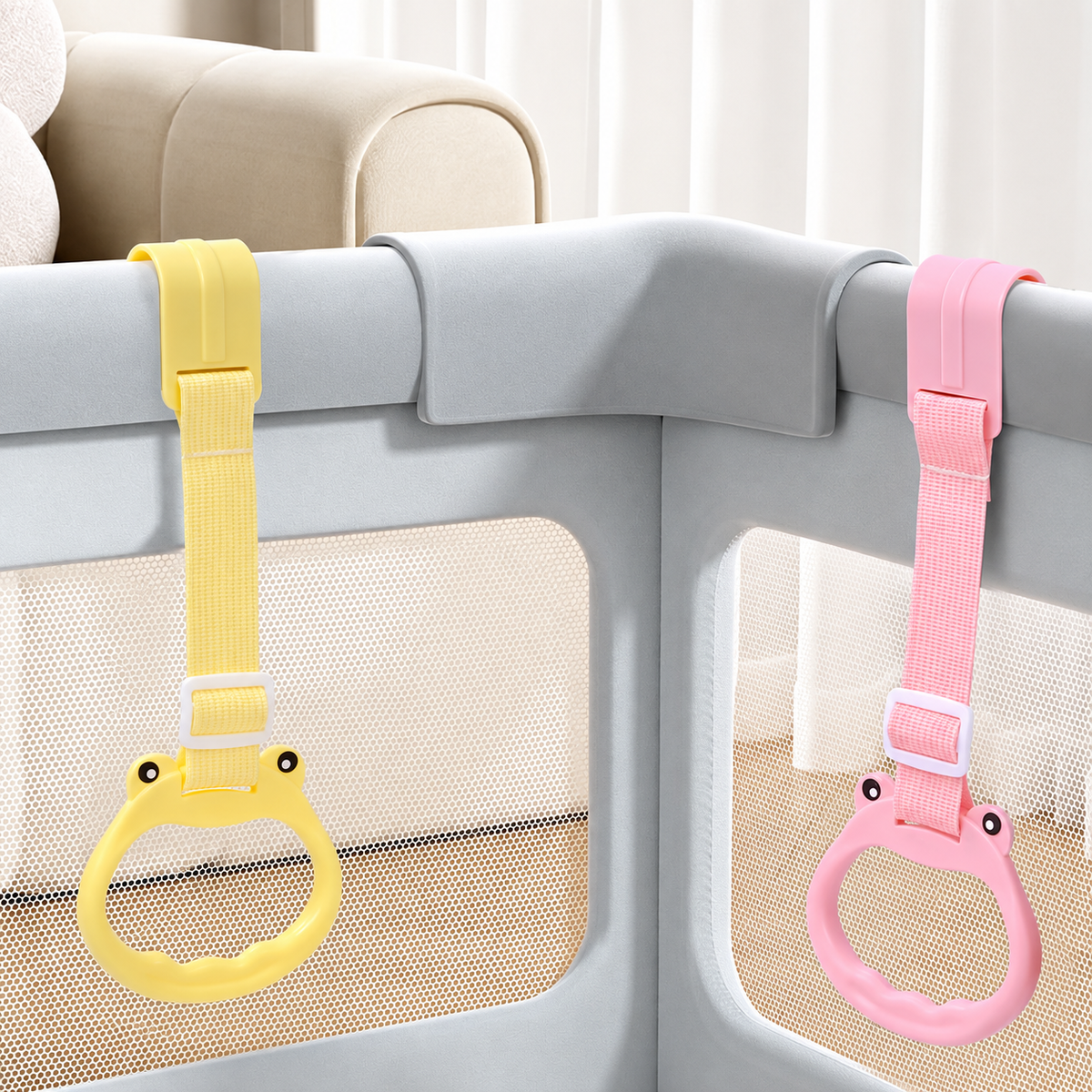 Baby Pull-Up Training Rings for Crib – Standing & Walking Assist