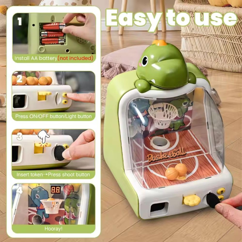 Dinosaur Tabletop Basketball Shooting Game Toy for Kids – image 2
