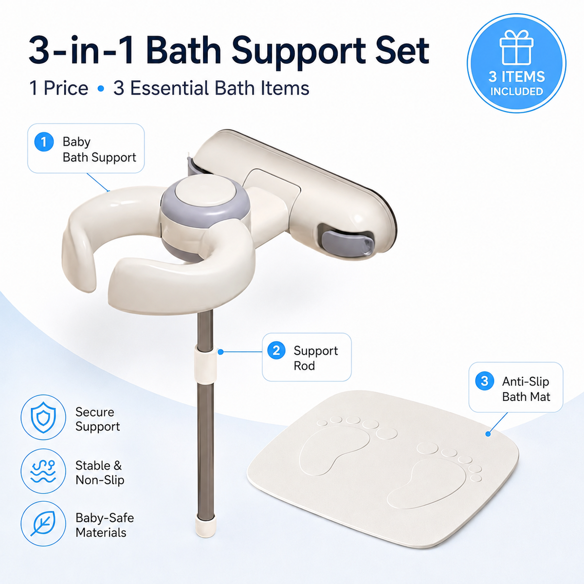 Wall-Mounted Bath Support Rack – image 7