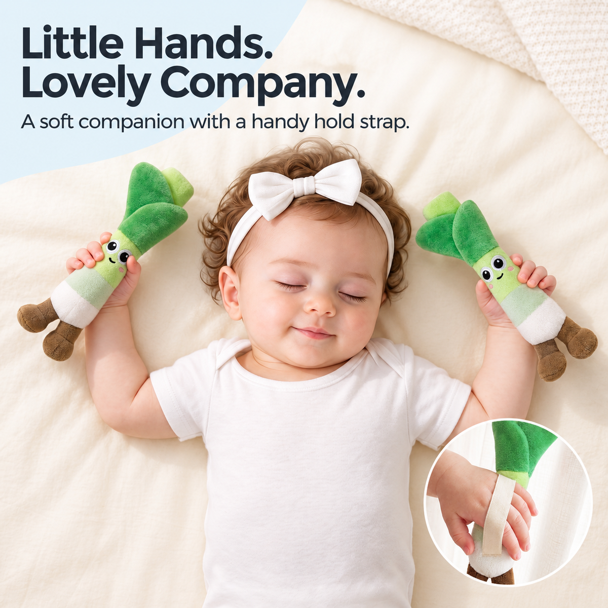 Baby Hand-Hold Comfort Plush – Mushroom, Banana & Leafy Green – image 6