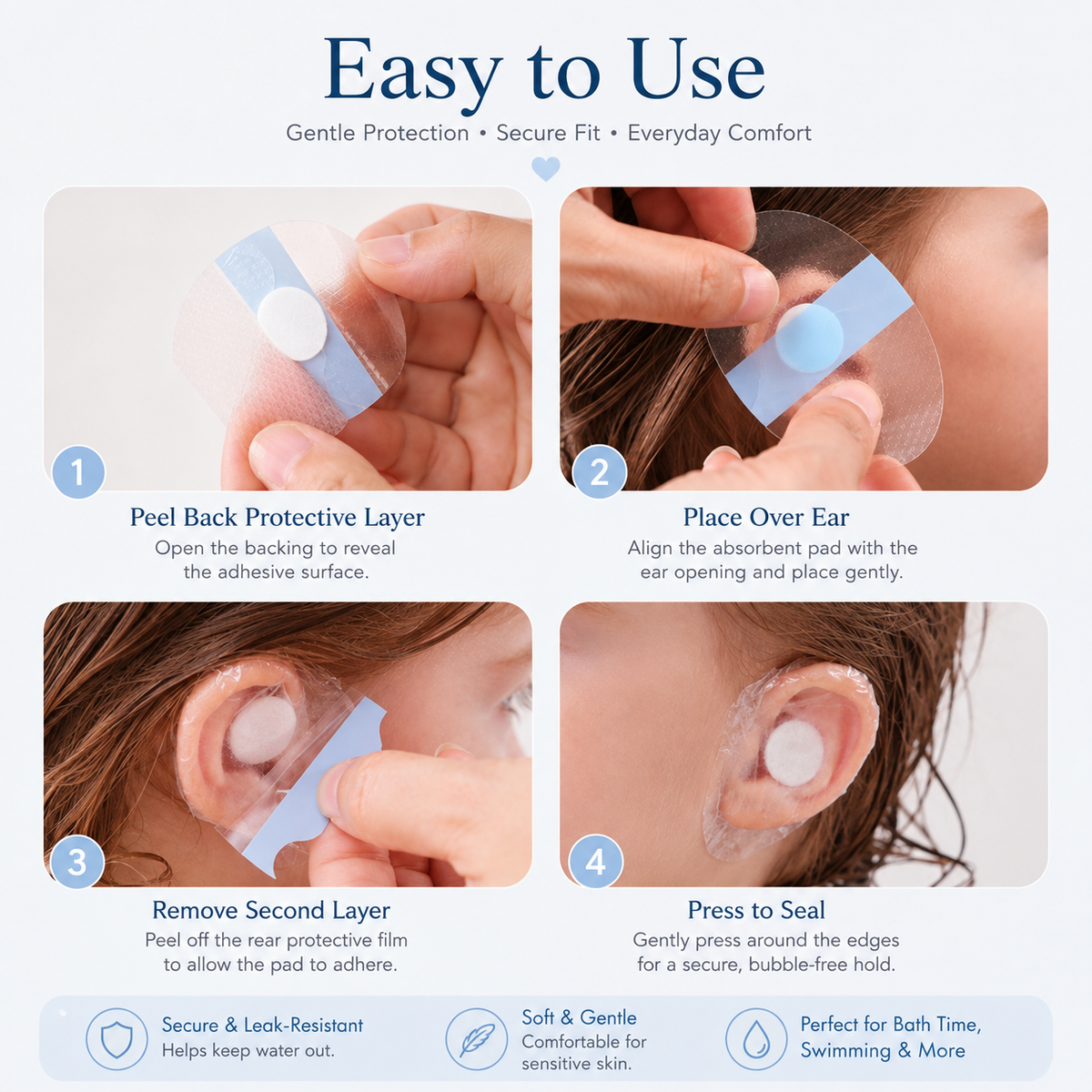 Baby Waterproof Ear Covers for Bath & Swimming – image 3
