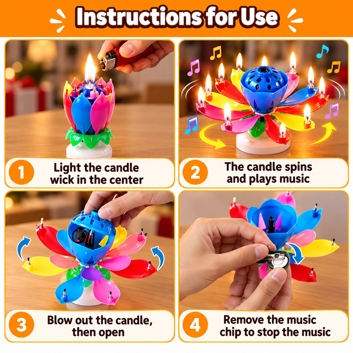 BloomJoy – Musical Lotus Birthday Candle