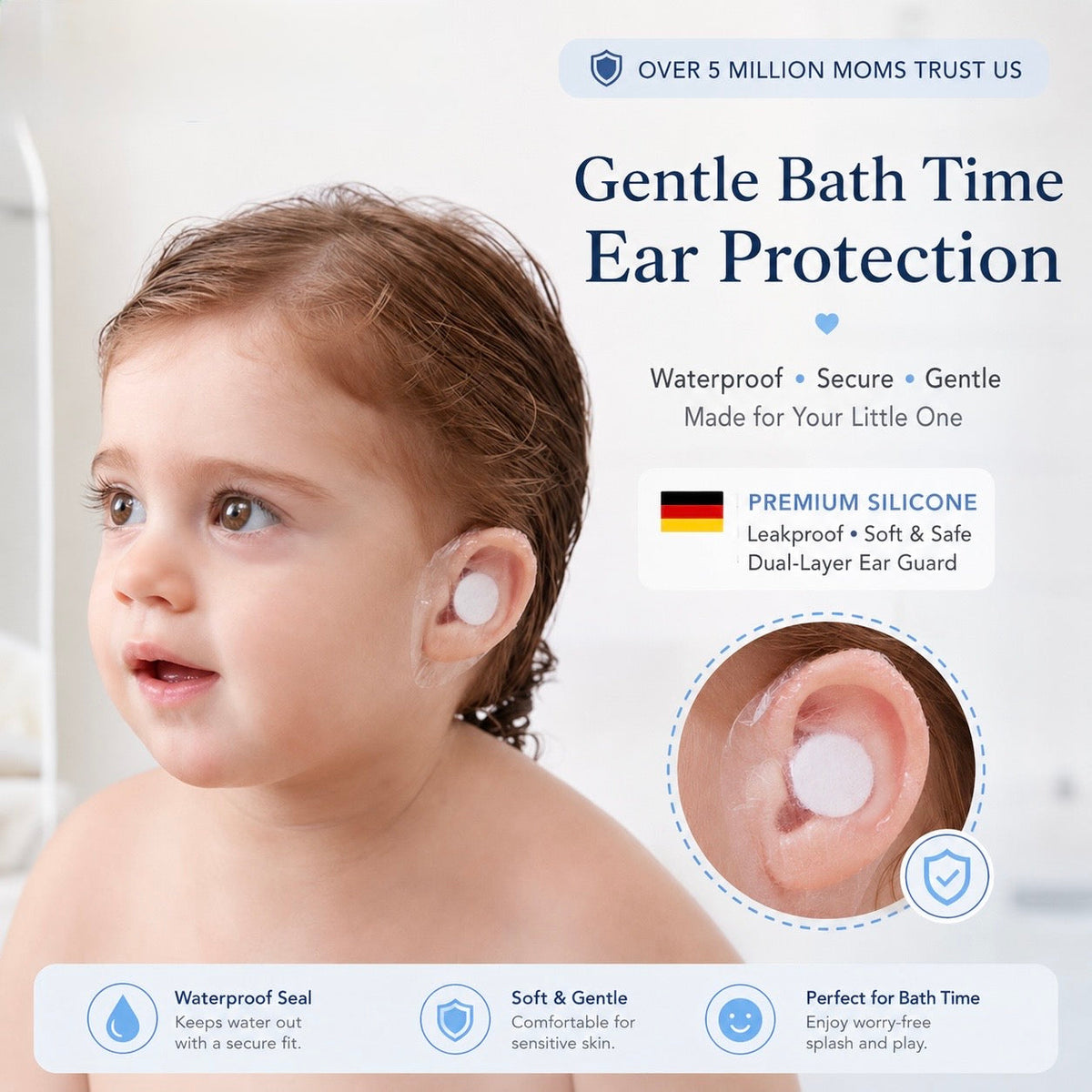 Baby Waterproof Ear Covers for Bath & Swimming – image 2