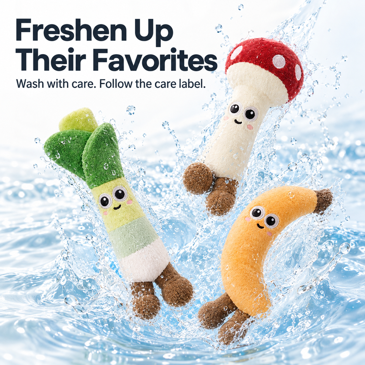 Baby Hand-Hold Comfort Plush – Mushroom, Banana & Leafy Green – image 3
