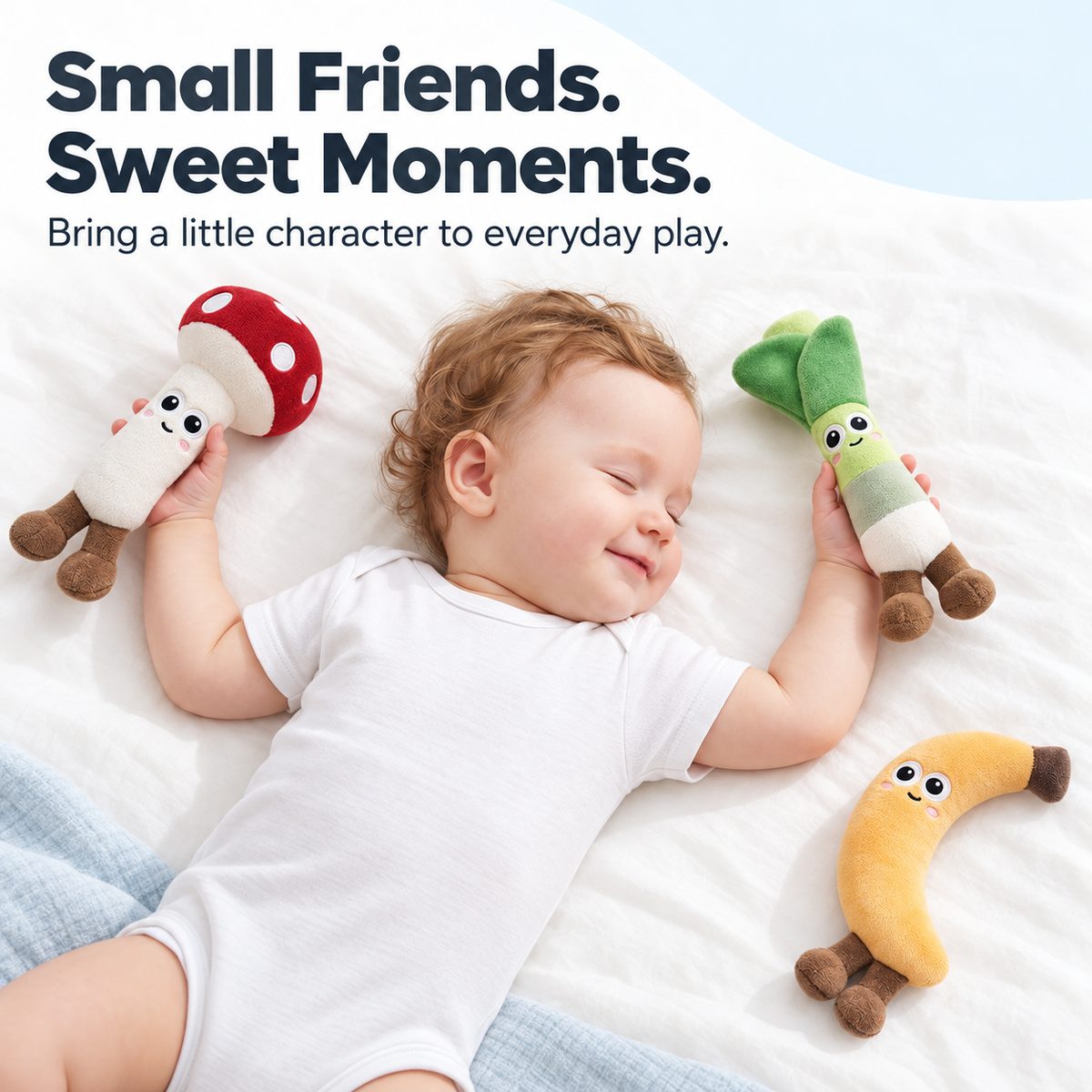 Baby Hand-Hold Comfort Plush – Mushroom, Banana & Leafy Green – image 8