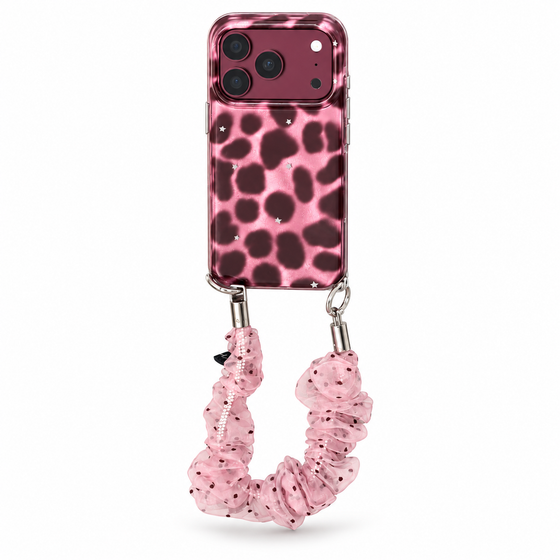 Funda para iPhone de leopardo rojo cereza