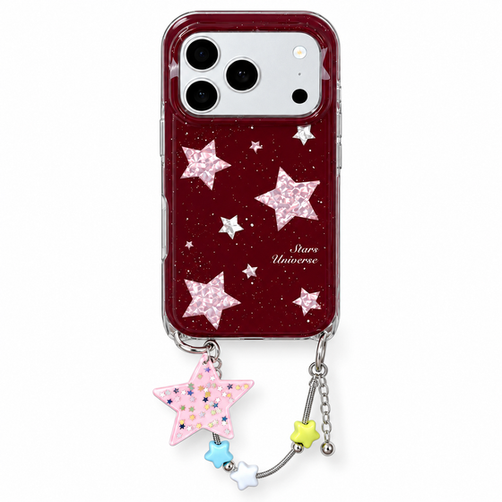 Funda para iPhone con colgante de estrella y cereza