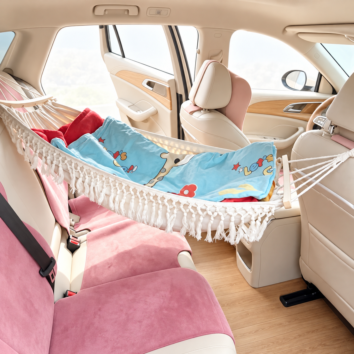 Boho Fringe Kids Hammock – Indoor & Backyard – image 4