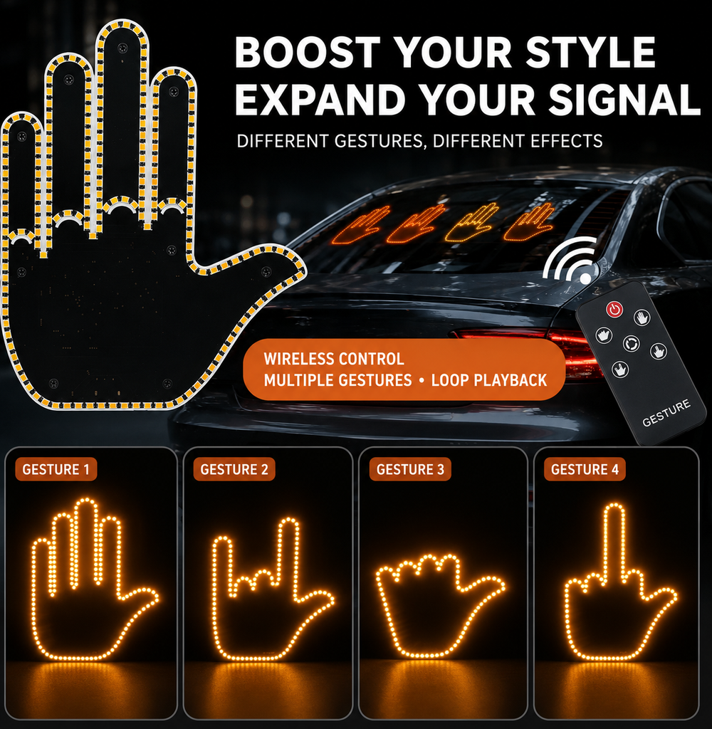 Wireless LED Car Gesture Light with Remote Control