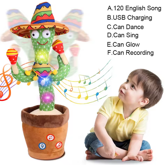 Talking Dancing Cactus Toy for Kids