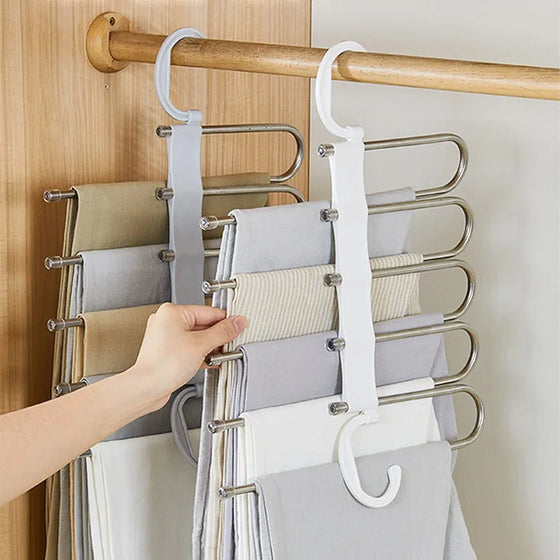 Multi-layer folding trousers rack