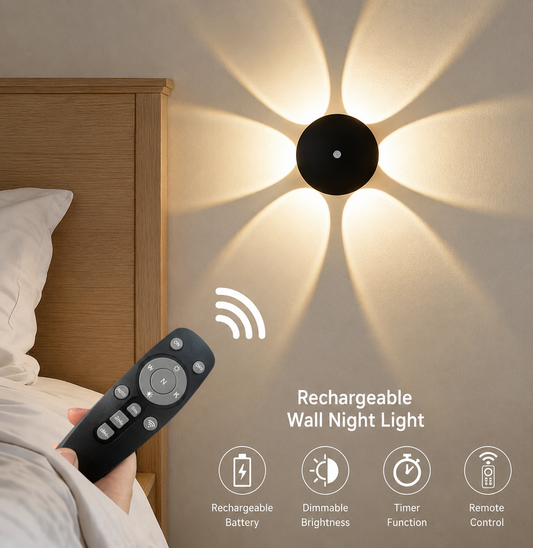Rechargeable Flower Wall Night Lamp