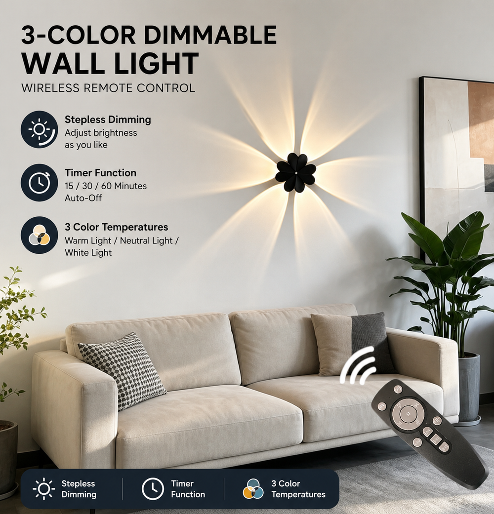 Cordless Motion Sensor Flower Wall Light