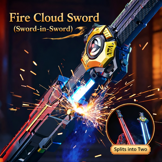 FireCloud Dual Blade Sword – LED Light, Split-in-Two, Sound & Spark Effects