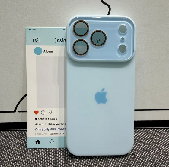 INS Style Plain-Thin Full-Coverage Silicone Phone Case wit